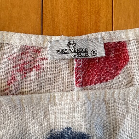 PURE VENICE 100% Linen T-shirt Polka Dot Colourful Size Small - Picture 6 of 10